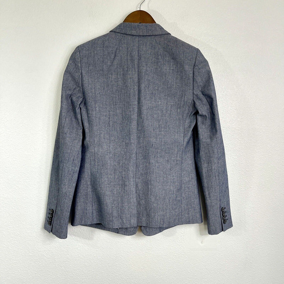J.Crew Parke Blazer Womens Size 4 Chambray Blue Stretch Jacket Schoolboy - Picture 2 of 6